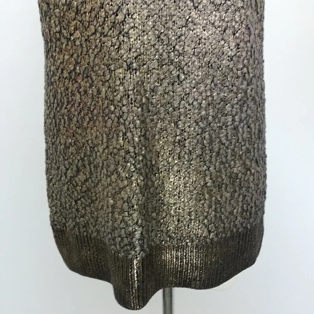 Lelis Sleeveless Tunic Sweater Size M Gold Blue